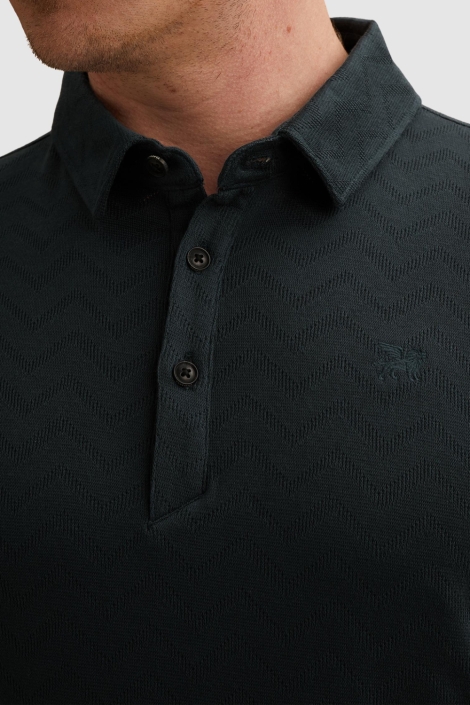 Vanguard blauwe heren polo | Close up