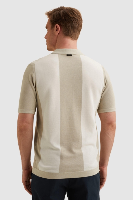 Vanguard beige heren polo | Model achteraanzicht