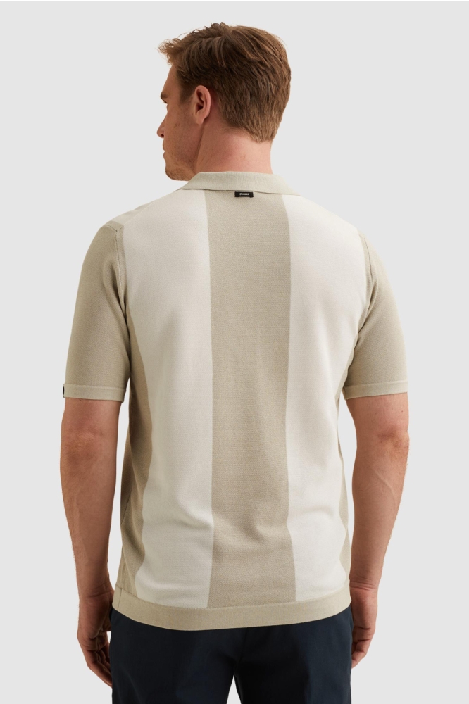 Vanguard beige heren polo | Model achteraanzicht