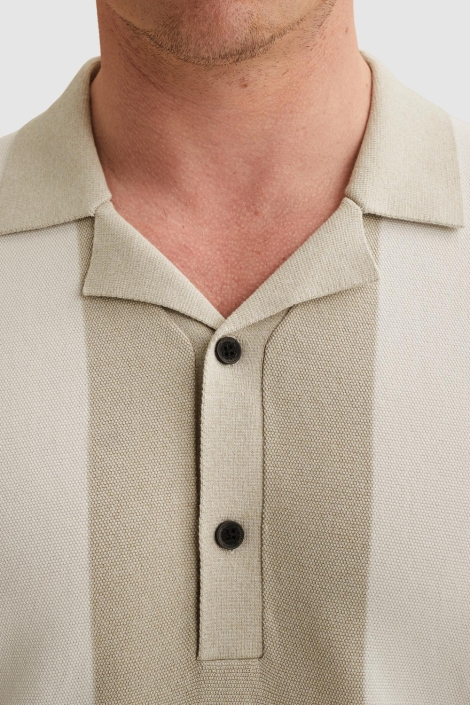 Vanguard beige heren polo | Close up