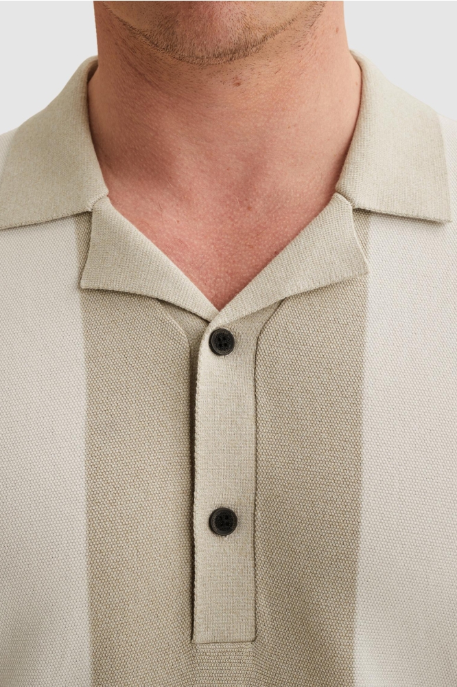 Vanguard beige heren polo | Close up