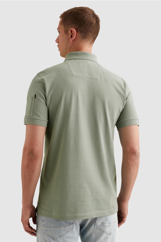 PME legend groene heren polo | Model achteraanzicht