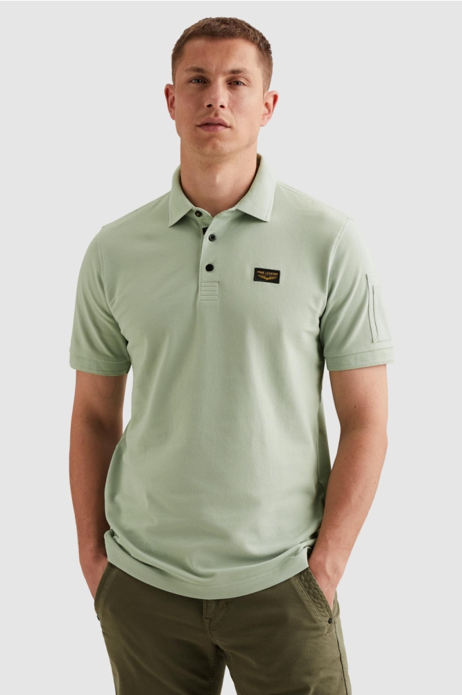 PME legend groene heren polo | Model vooraanzicht