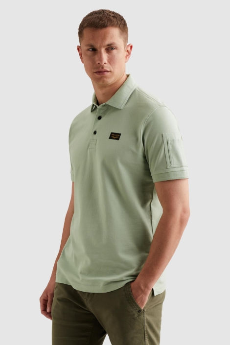 PME legend groene heren polo | Model zijaanzicht
