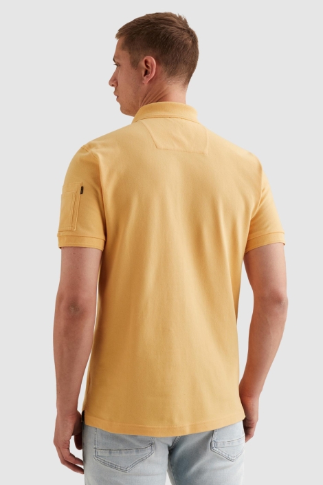 PME legend oranje heren polo | Model achteraanzicht