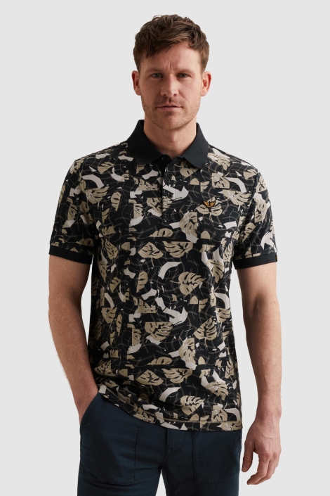 PME legend blauwe heren polo | Model vooraanzicht