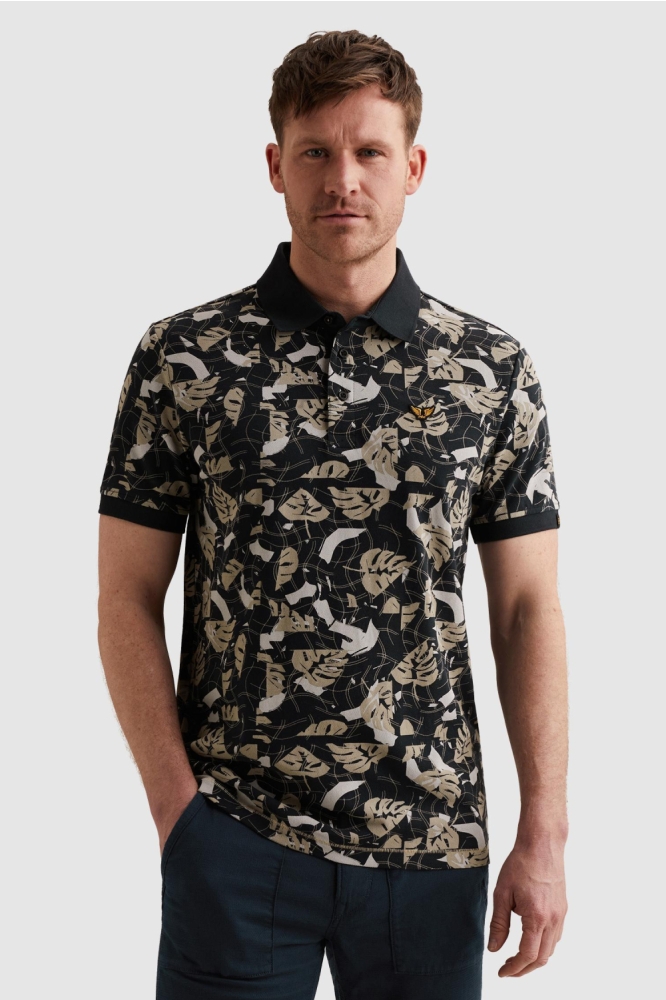 PME legend blauwe heren polo | Model vooraanzicht