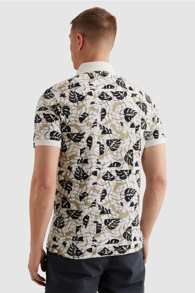 PME legend witte heren polo | Model achteraanzicht