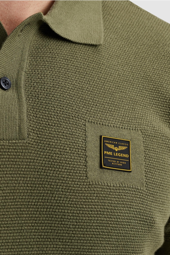 PME legend groene heren polo | Close up