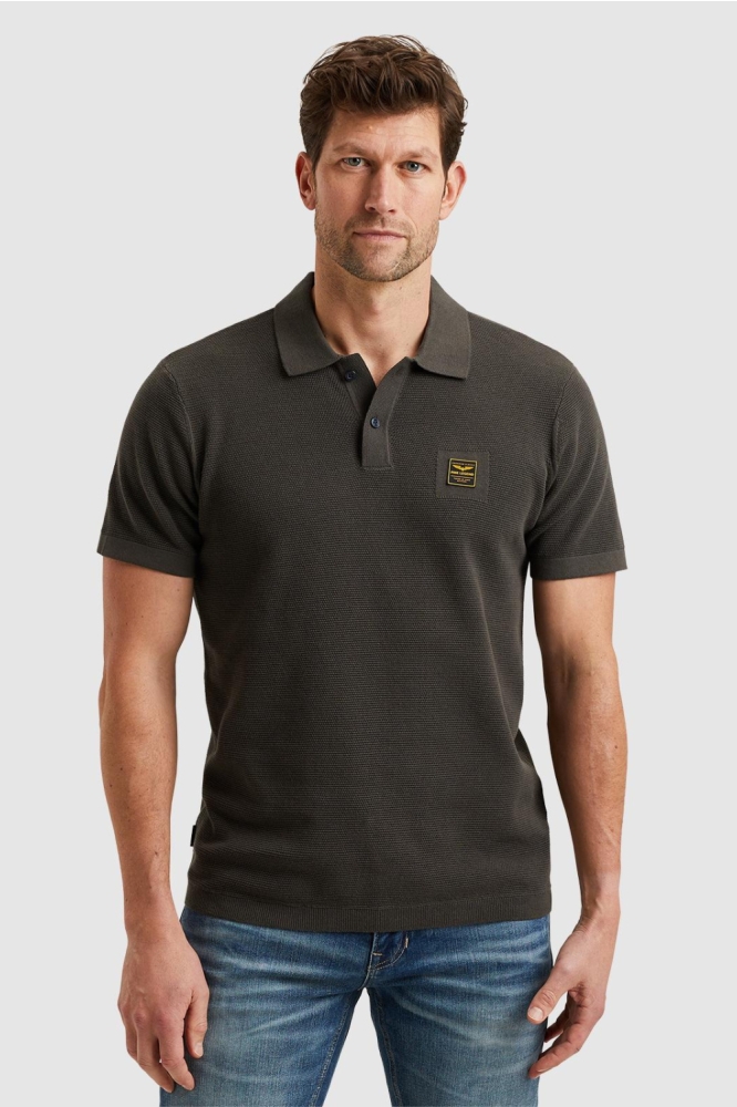 PME legend grijze heren polo | Model vooraanzicht