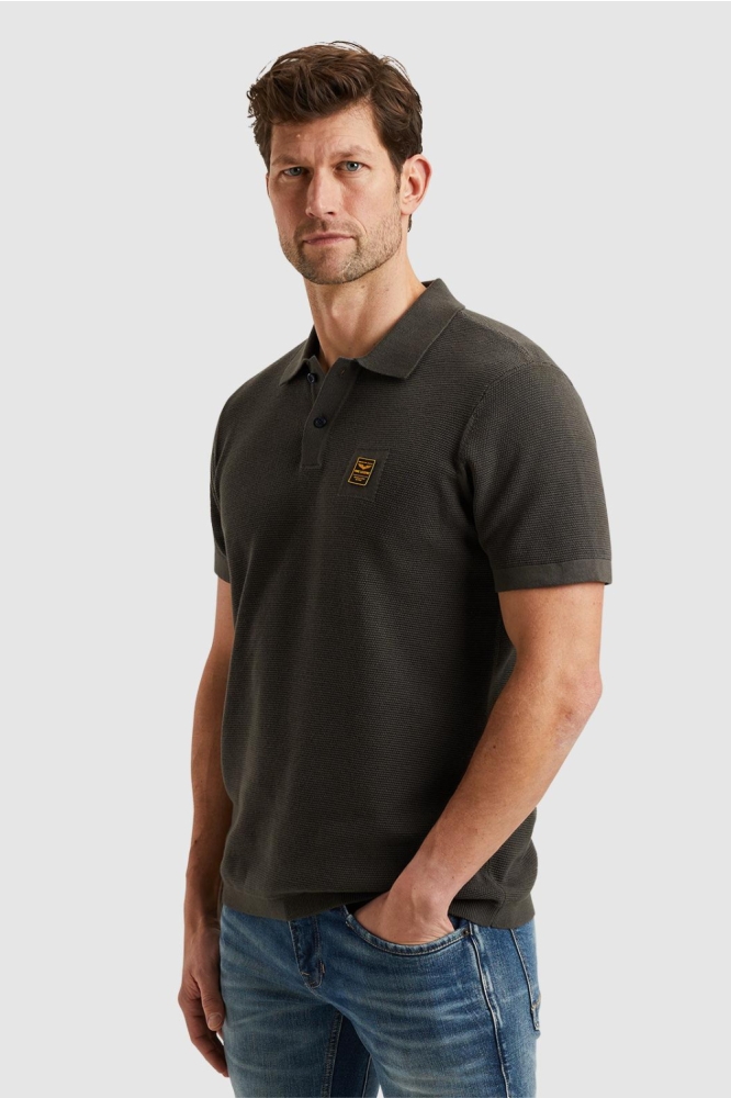 PME legend grijze heren polo | Model zijaanzicht