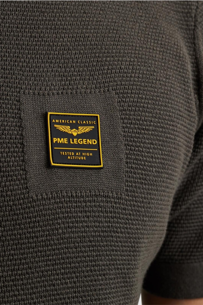 PME legend grijze heren polo | Close up