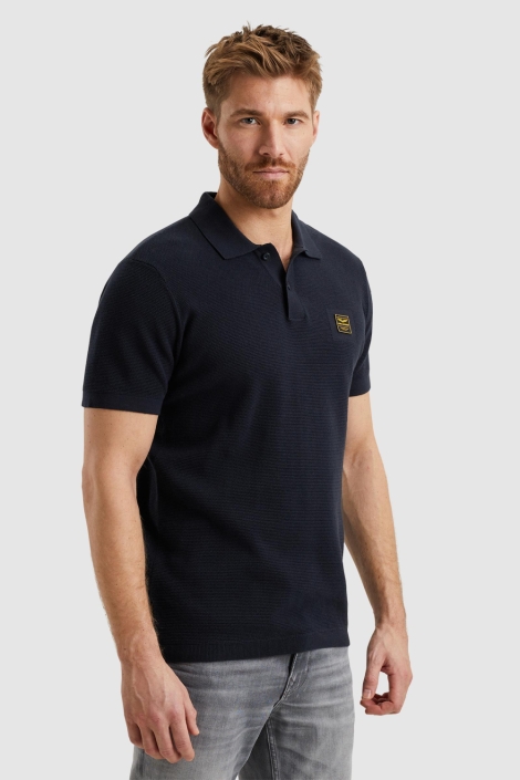 PME legend blauwe heren polo | Model zijaanzicht
