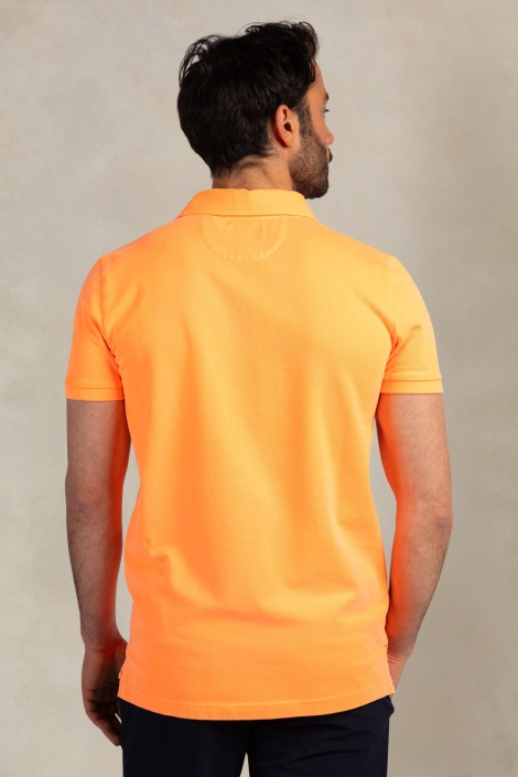 NZA oranje heren polo | Model achteraanzicht