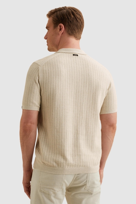Vanguard beige heren polo | Model achteraanzicht