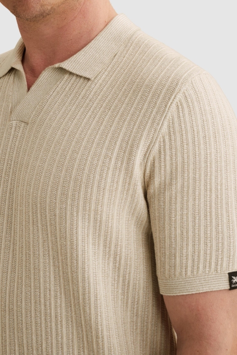 Vanguard beige heren polo | Close up