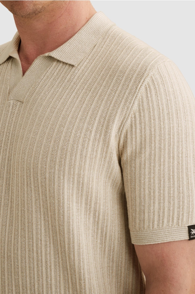 Vanguard beige heren polo | Close up