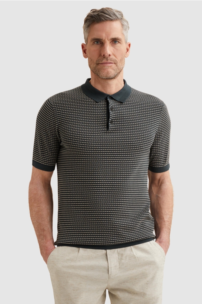 Vanguard blauwe heren polo | Model vooraanzicht