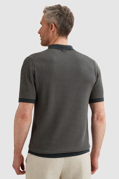 Vanguard blauwe heren polo | Model achteraanzicht
