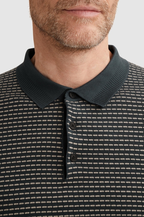 Vanguard blauwe heren polo | Close up