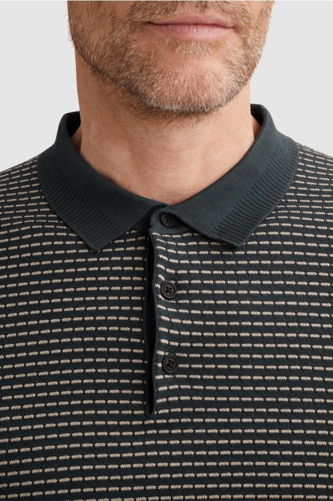 Vanguard blauwe heren polo | Close up