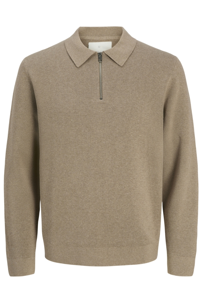 Jack & Jones camel heren trui | Vooraanzicht
