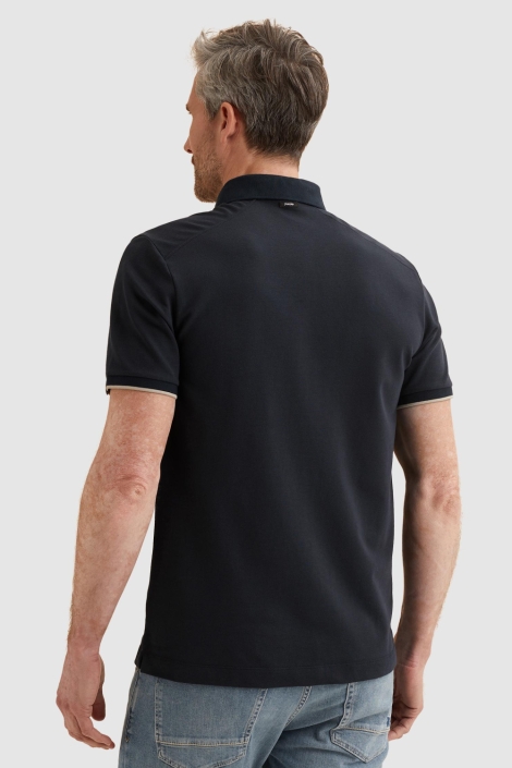 Vanguard blauwe heren polo | Model achteraanzicht