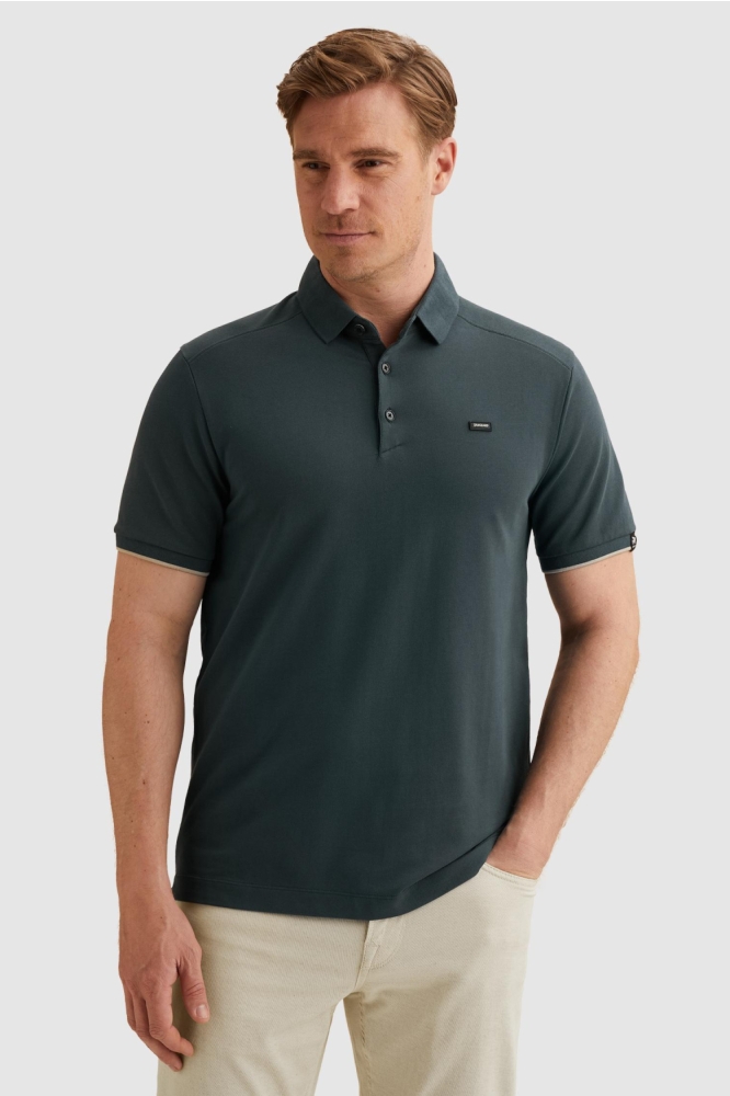 Vanguard blauwe heren polo | Model vooraanzicht