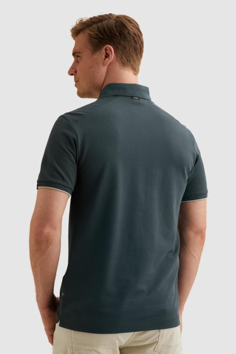 Vanguard blauwe heren polo | Model achteraanzicht