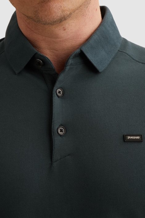 Vanguard blauwe heren polo | Close up
