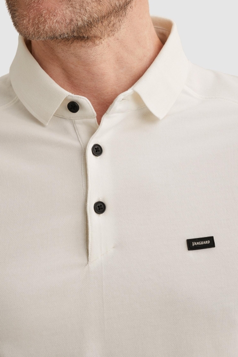 Vanguard witte heren polo | Close up