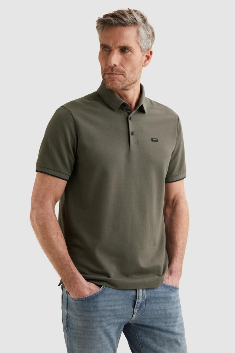 Vanguard grijze heren polo | Model vooraanzicht