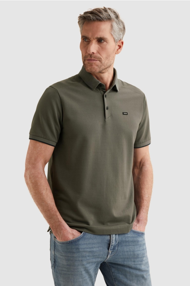 Vanguard grijze heren polo | Model vooraanzicht