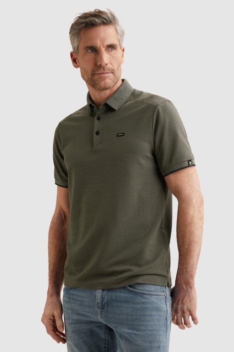 Vanguard grijze heren polo | Model vooraanzicht