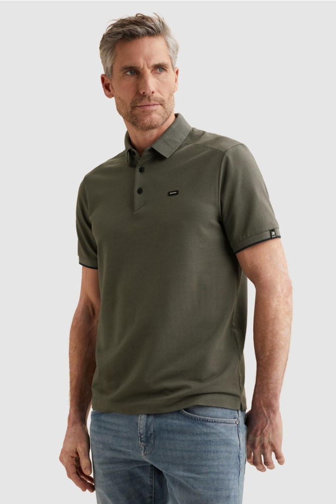 Vanguard grijze heren polo | Model vooraanzicht