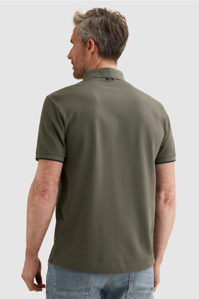 Vanguard grijze heren polo | Model achteraanzicht