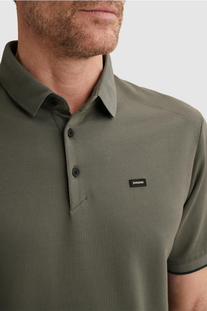 Vanguard grijze heren polo | Close up