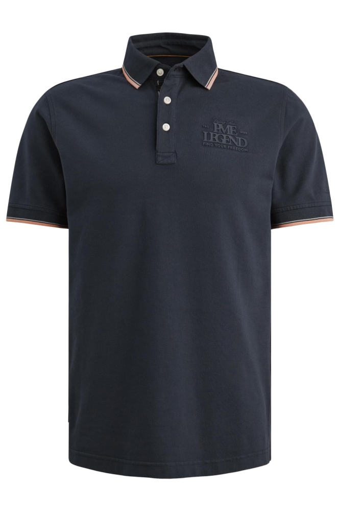 PME legend blauwe heren polo | Vooraanzicht