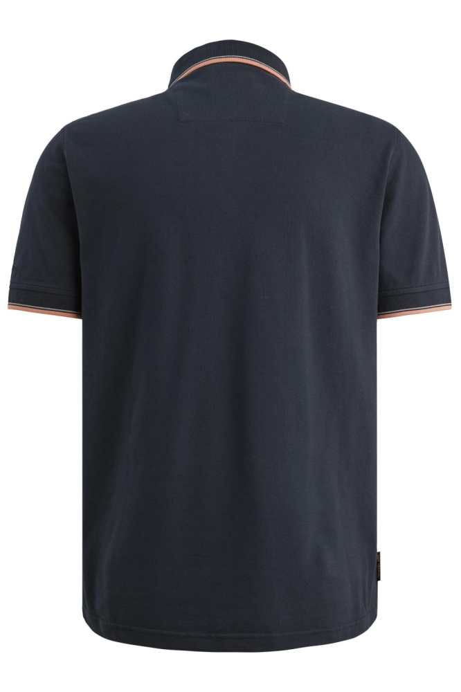 PME legend blauwe heren polo | Achteraanzicht