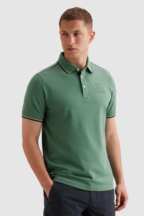 PME legend groene heren polo | Model vooraanzicht