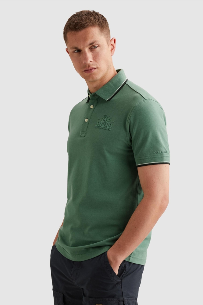 PME legend groene heren polo | Model zijaanzicht