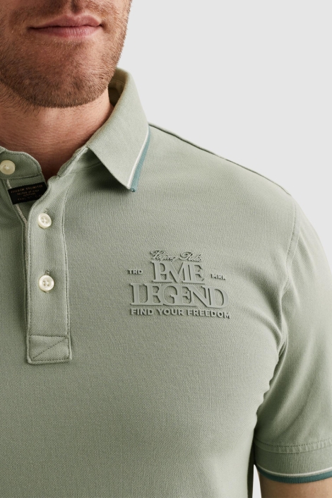 PME legend groene heren polo | Close up