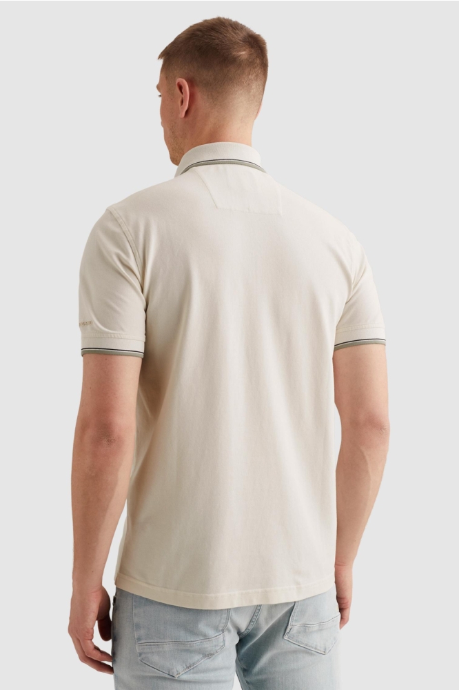 PME legend beige heren polo | Model achteraanzicht