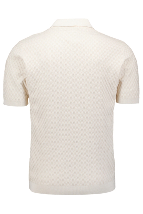 NO-EXCESS ecru heren polo | Achteraanzicht