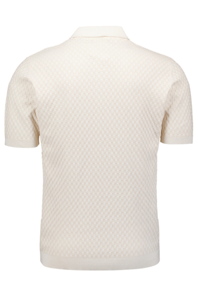 NO-EXCESS ecru heren polo | Achteraanzicht