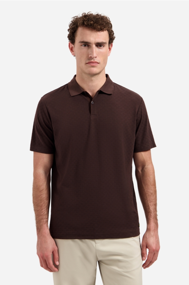 NO-EXCESS bruine heren polo | Model
