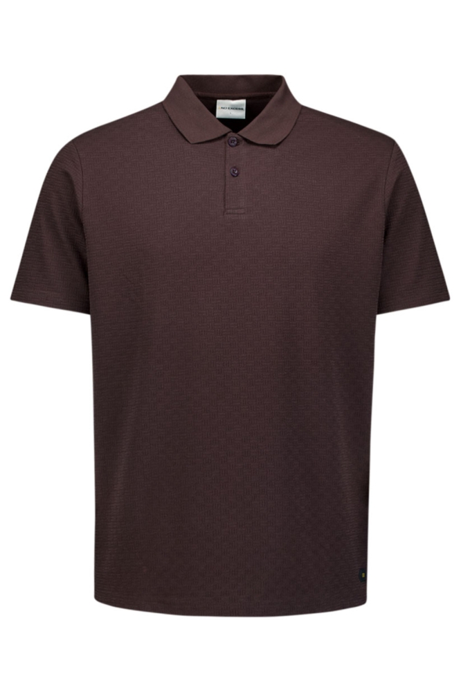 NO-EXCESS bruine heren polo | Vooraanzicht
