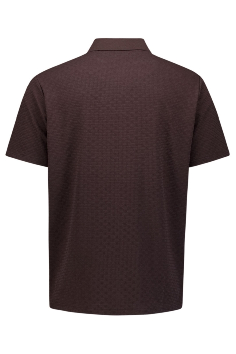 NO-EXCESS bruine heren polo | Achteraanzicht