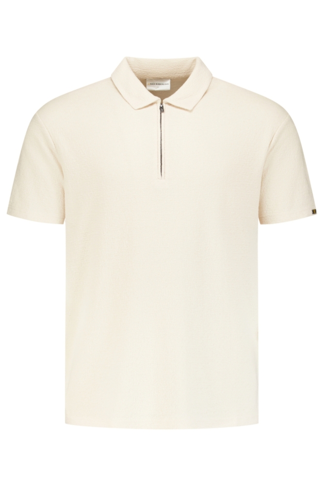 NO-EXCESS ecru heren polo | Vooraanzicht