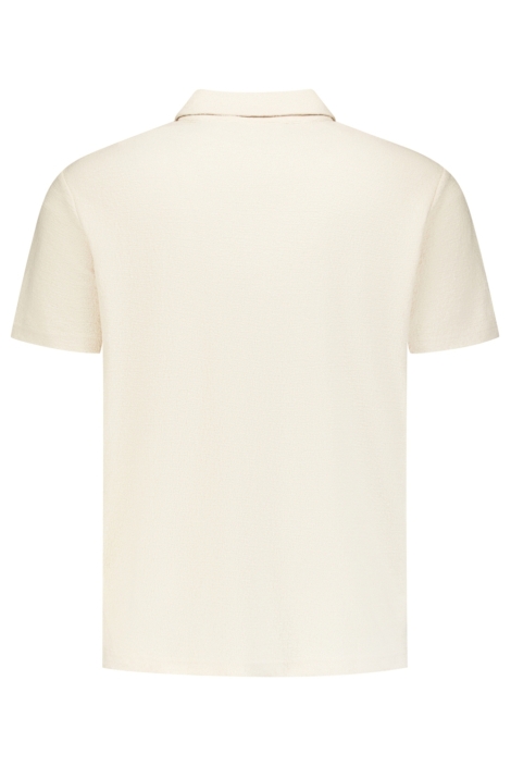 NO-EXCESS ecru heren polo | Achteraanzicht